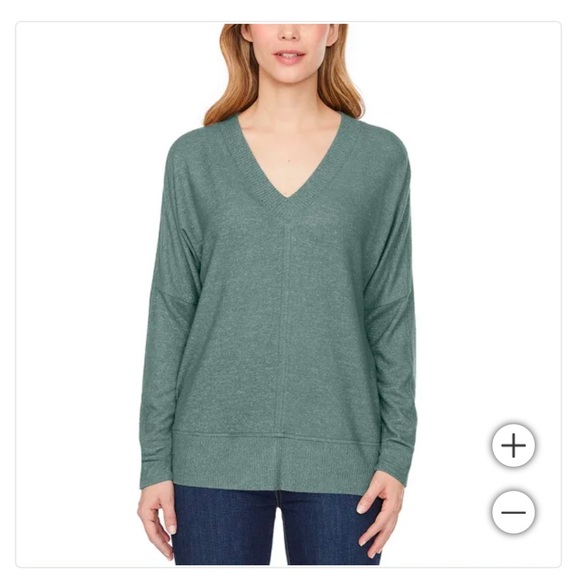 Buffalo David Bitton Tops - Buffalo green v neck super soft long sleeve top